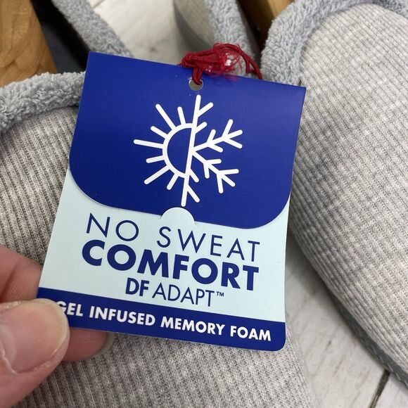 Dearfoams No Sweat Comfort DF Adapt Gel Infused Memory Foam Slippers Sz 11/12 - Picture 2 of 7